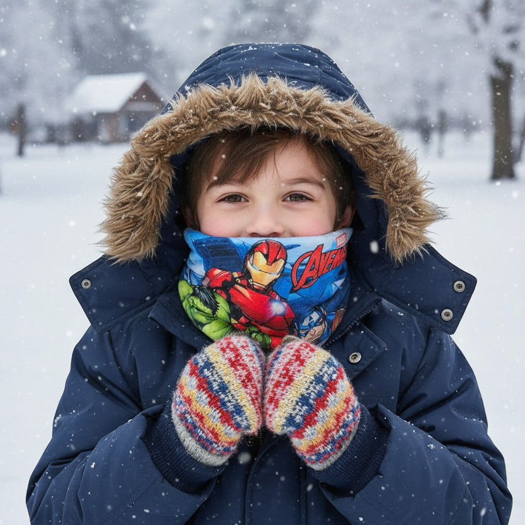 Scaldacollo Sciarpa Tubolare Bambini Caldo Bimbo Scollo Termico Invernale Ragazzi Morbido (per HULK AVENGERS)