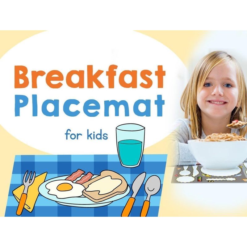 Set Merenda Colazione 2 Pezzi con Tovaglietta Ripiegabile Morbida Sottopiatto Pieghevole e Tazza Bicchiere 350ml per Microonde (UNICORNO)