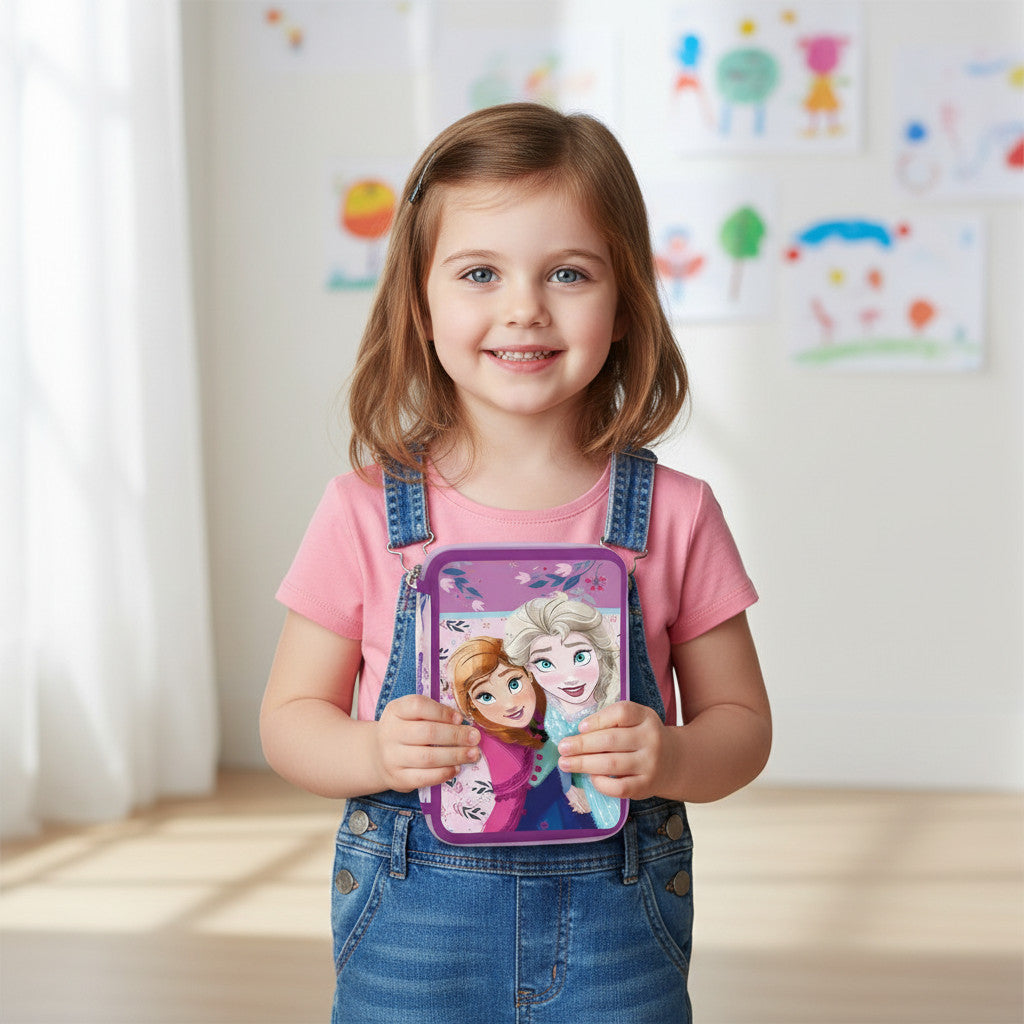 Portapenne Astuccio Triplo Borsellino Scuola e Asilo per Bambini e Ragazzi FROZEN