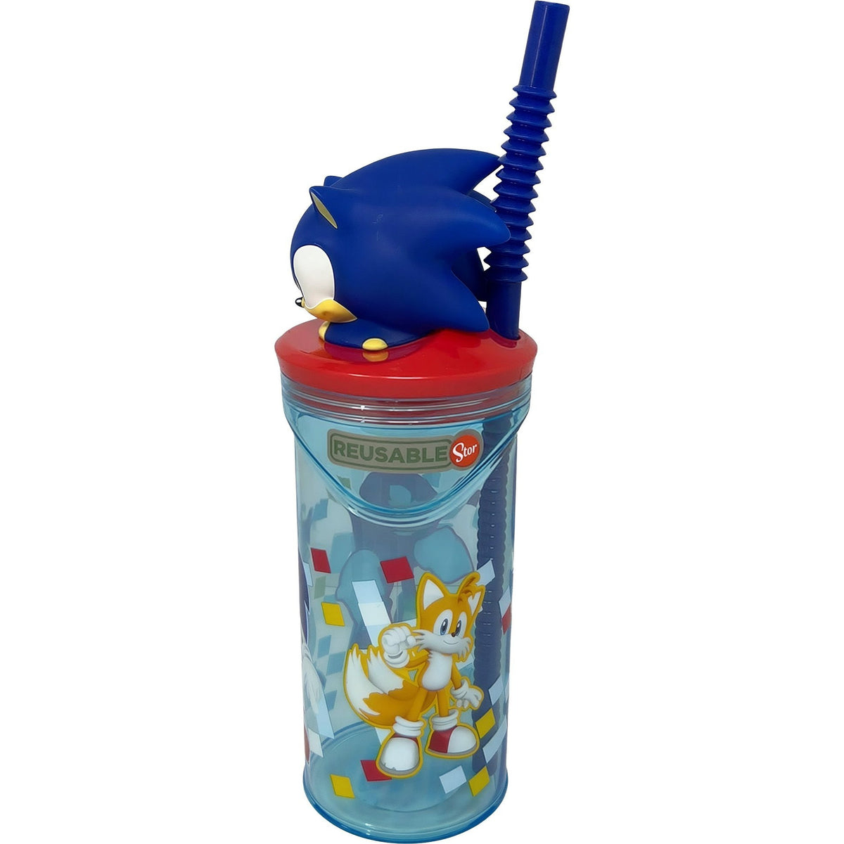 Bicchiere 360ml con Cannuccia e Personaggio 3D Borraccia per Bambini e Ragazzi