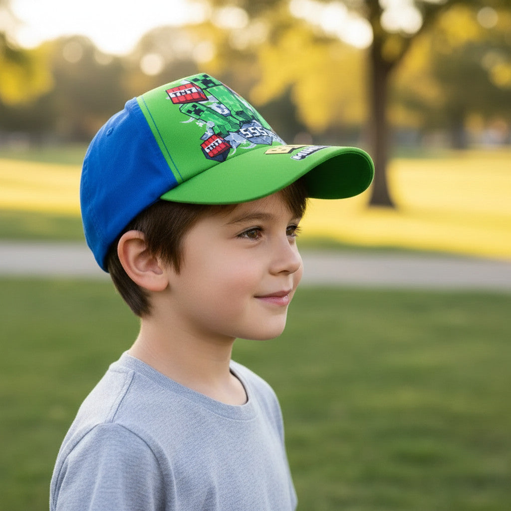 MINECRAFT - Cappello con Visiera da Ragazzo/Bambino Berretto da Baseball Regolabile