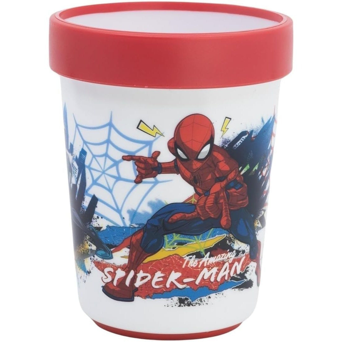 Set di stoviglie bicolore composto da 2 pezzi: Piatto e bicchiere per bambini con base antiscivolo SPIDER