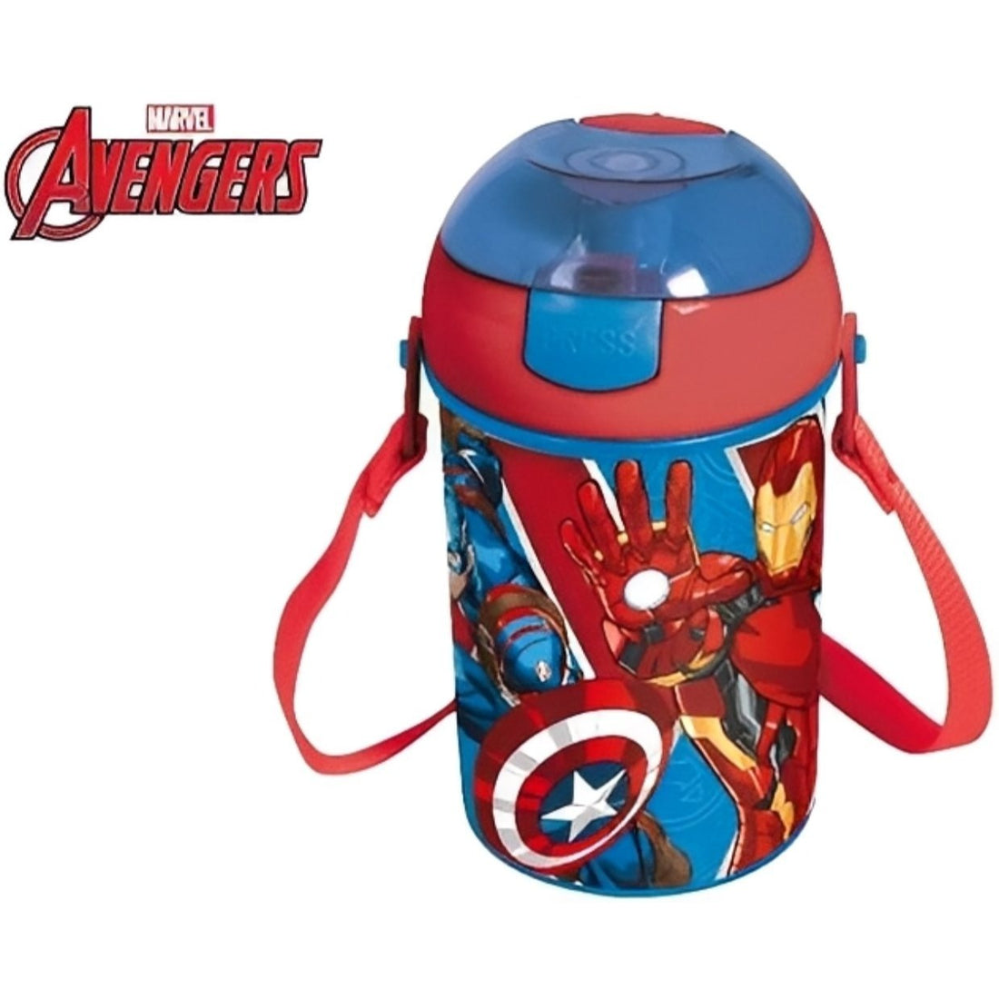 AVENGERS - Borraccia Pop UP 450 ml con Tracolla e Tappo per Bambini Scuola - HULK