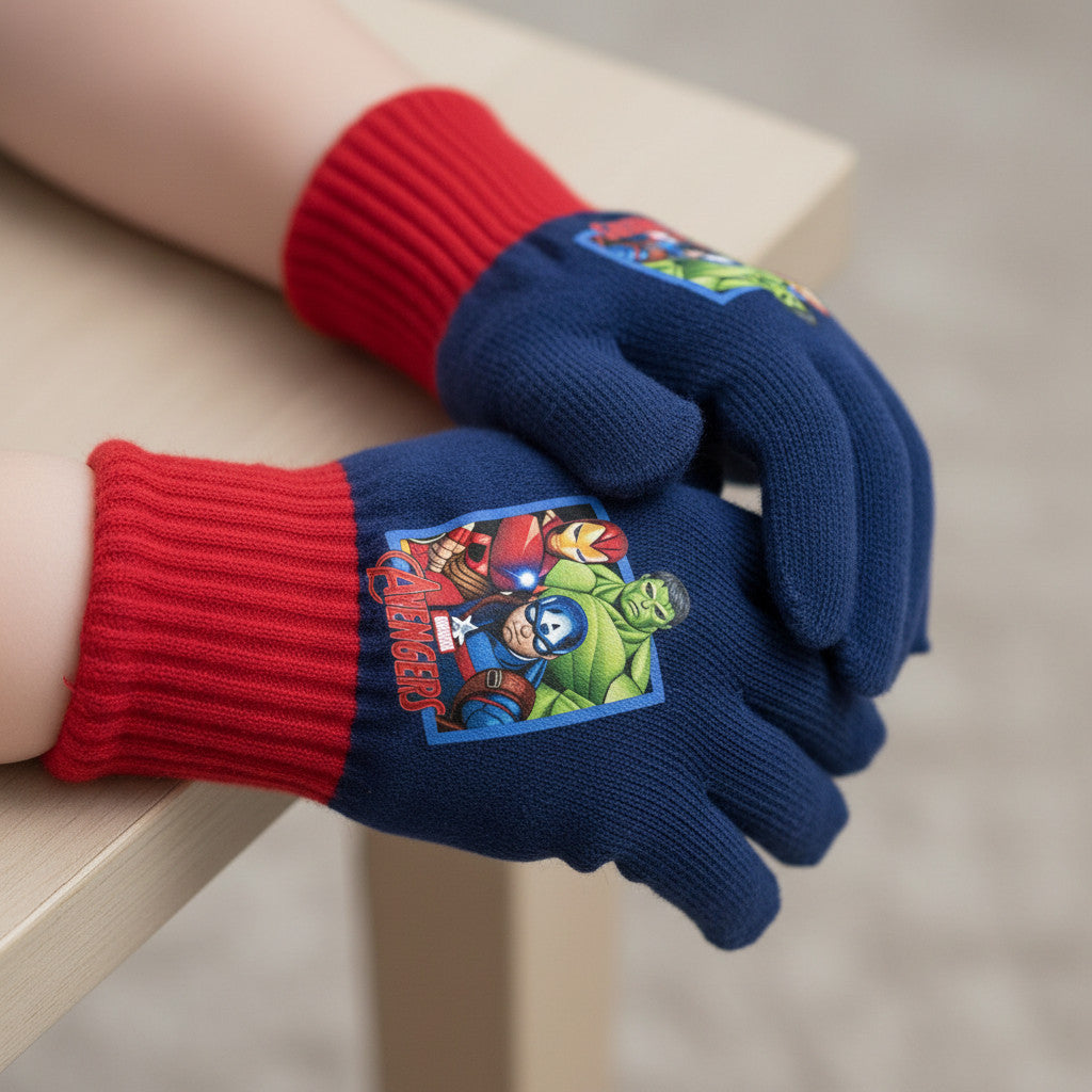 Guanti Avengers Bambini Invernali Taglia Unica Rossi 7