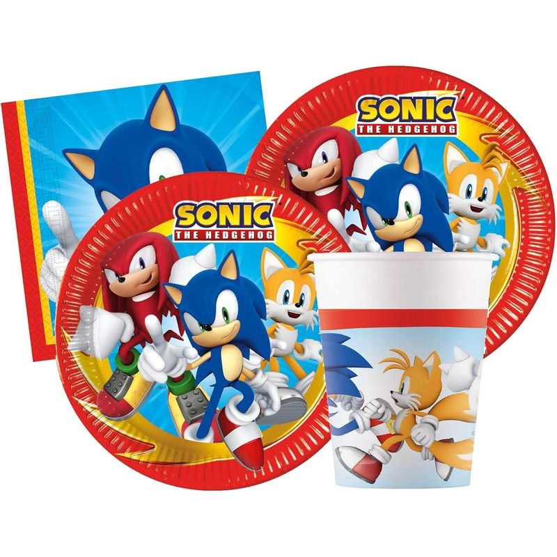 Kit Festa 8 Persone Set Tavola Addobbi Party Compleanno con 8 Piatti, 8 Bicchieri e 20 tovaglioli