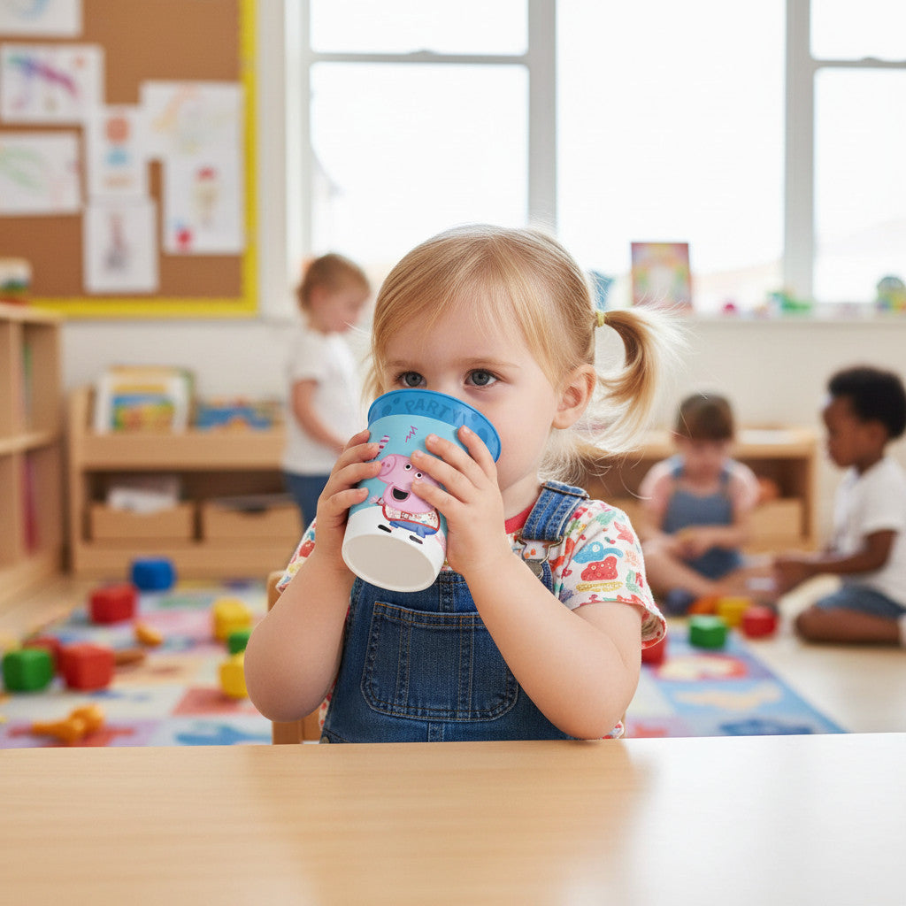 Set 2 Bicchieri per Bambini 260 ml in plastica Regalo per Bimbi e Neonati - Adatto per lavastoglie e microonde