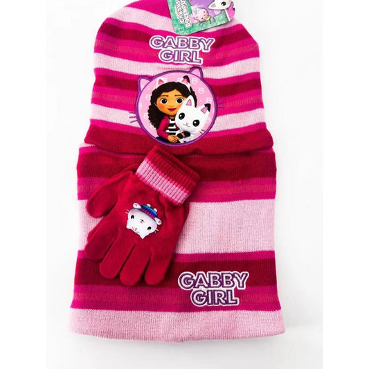 Set 3 pezzi con Cappello Invernale, Scaldacollo Sciarpa e Guanti GABBY per Bambini - Taglia Unica - Morbidi e Caldi bimba