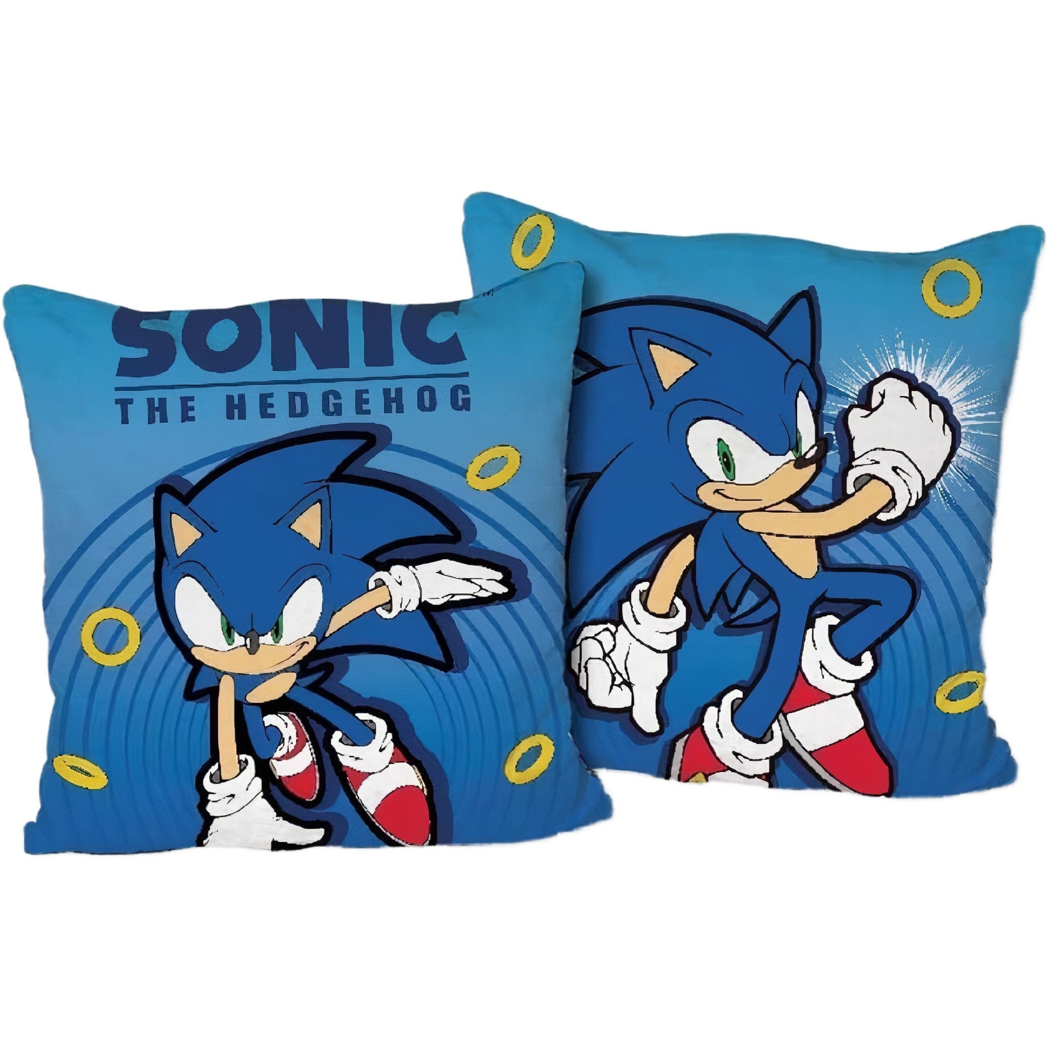 SONIC - Cuscino Ufficiale Arredo 40x40 cm morbido con imbottitura 100% poliestere per cameretta bambini e ragazzi