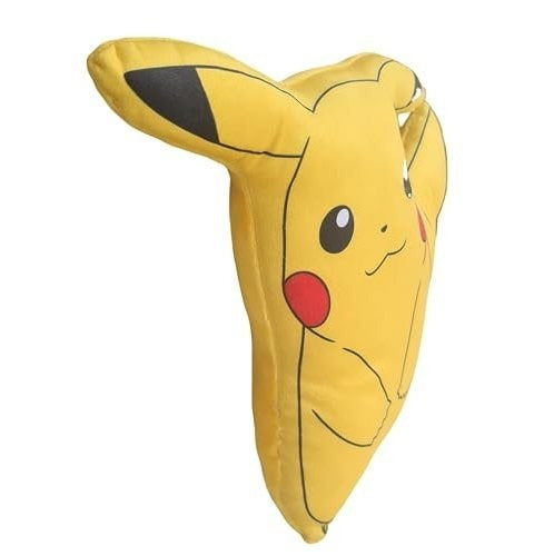 POKEMON - Cuscino 3D ufficiale a forma di personaggio Sagomato Pikachu, 31 cm x 33 cm, peluche lavabile