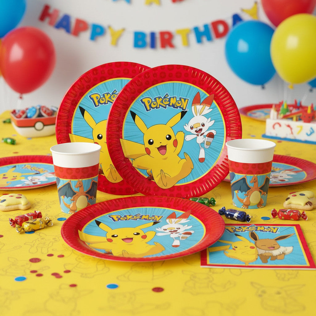 Pokemon Set Festa 8 persone | Stoviglie Monouso Piatti, Bicchieri, Tovaglioli compleanno bambini
