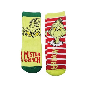 2 Paia Calzini Antiscivolo Ufficiali The Grinch - Calze Bambini Anti Scivolo Bimbi