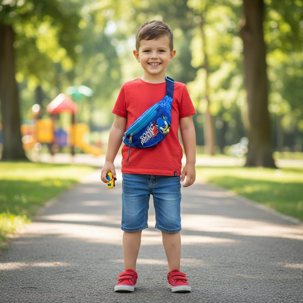 Borsello Bambino Marsupio Tracolla Ragazzo Spalla Regolabile Marsupio Viaggio Sportivo Tempo Libero Gadget con 2 Tasche 