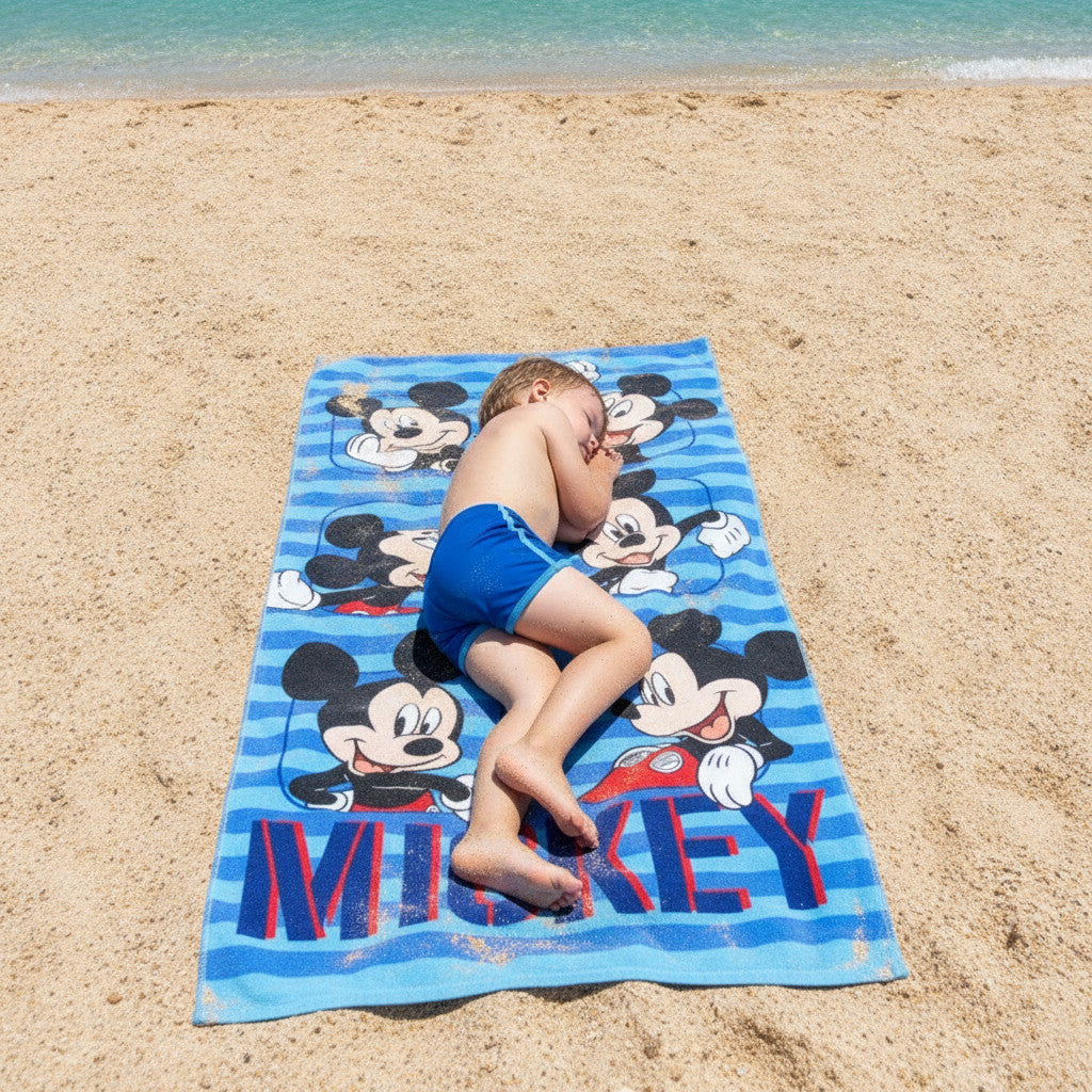 Telo Mare Asciugamano da spiaggia e piscina in microfibra CM. 140X70 asciugatura rapida, morbido TOPOLINO