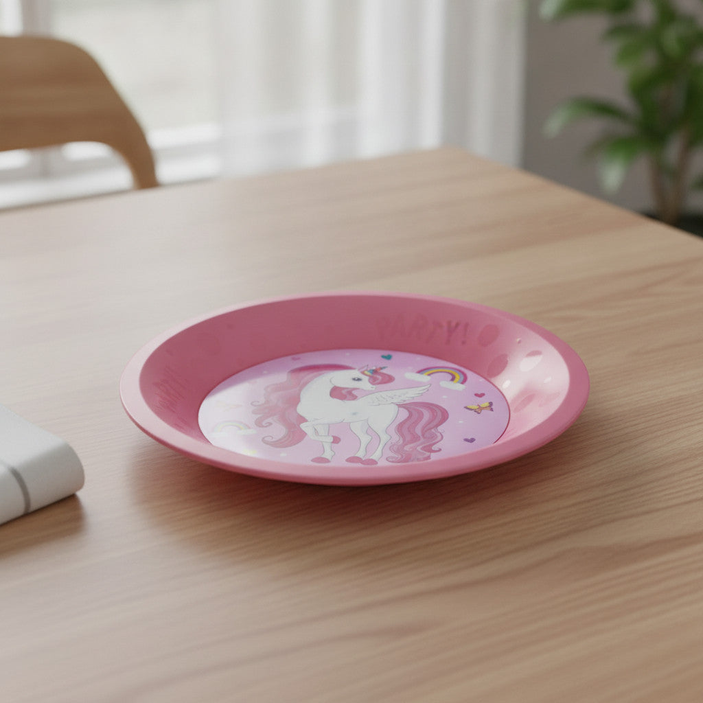 Piatto fondo in Polipropilene per bambini - Adatto per lavastoglie e microonde UNICORNO
