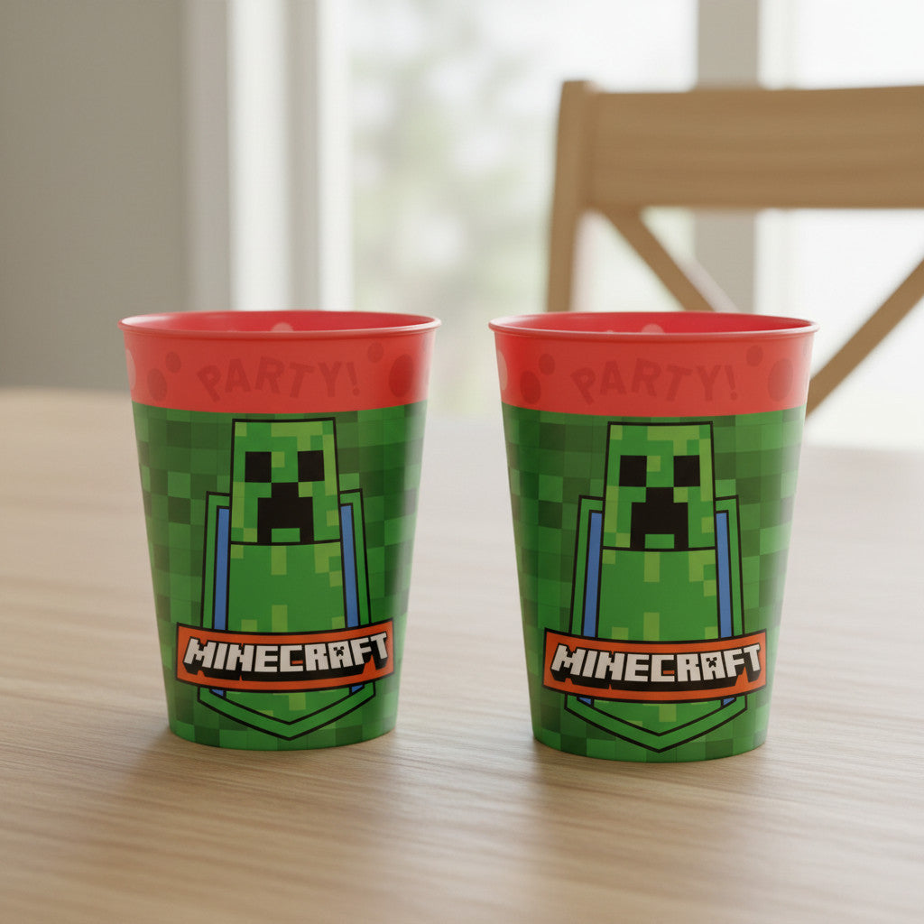 Set 2 Bicchieri per Bambini 260 ml in plastica Regalo per Ragazzi - Adatto per lavastoglie e microonde