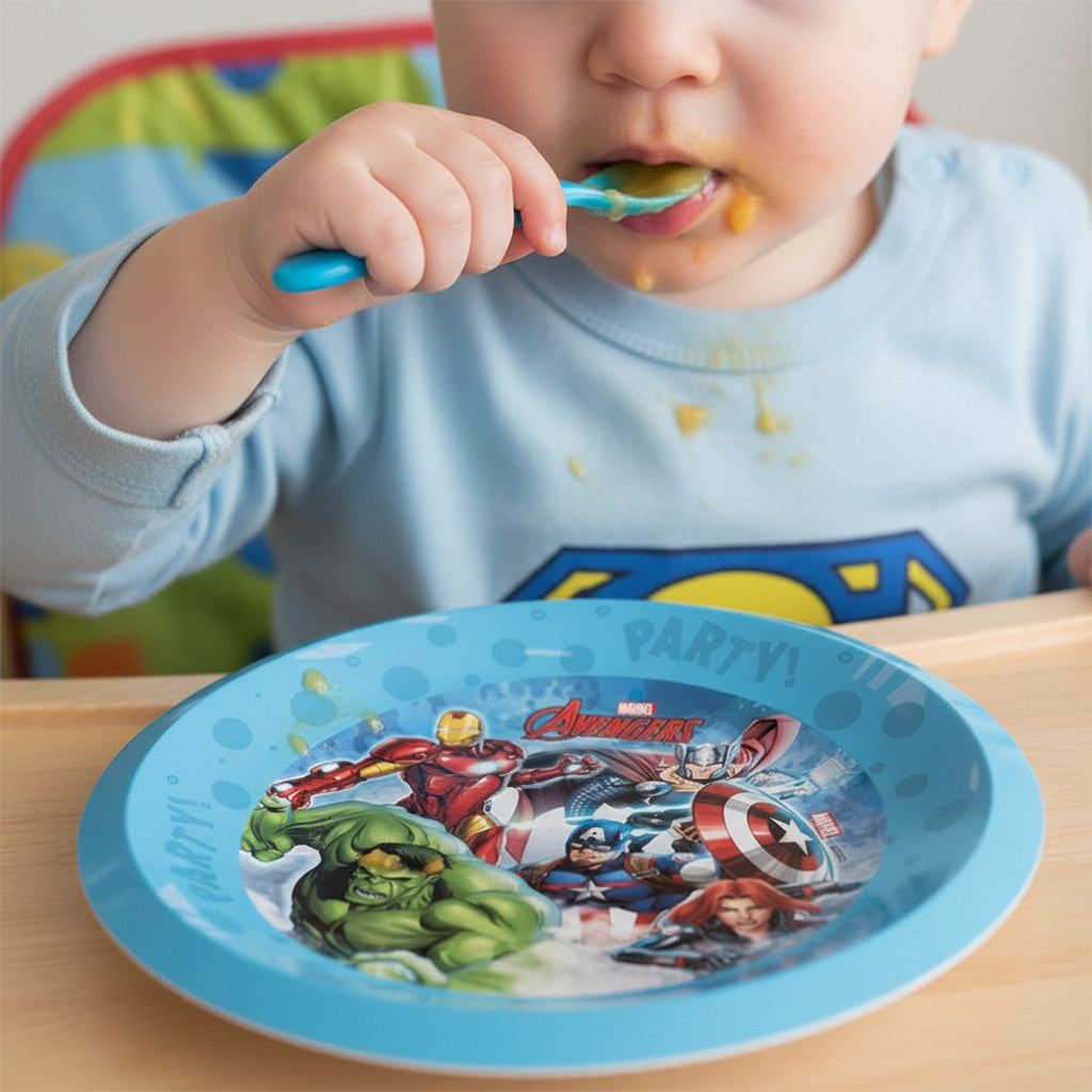Piatto Bambino riutilizzabile in Polipropilene Stoviglie Bimbo per bambini e bebé - HULK