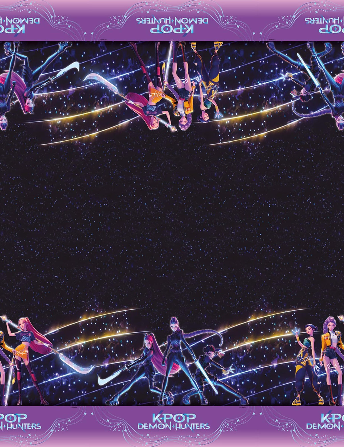 K-Pop Demon Hunters - Tovaglia in plastica, 120 x 180 cm, riutilizzabile, per feste di compleanno e  2