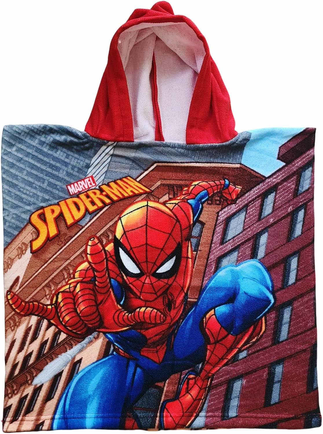 Poncho con cappuccio Asciugamano da spiaggia Mare e piscina Accappatoio in microfibra 55X90 cm asciugatura rapida, ultra morbido ( SPIDERMAN)