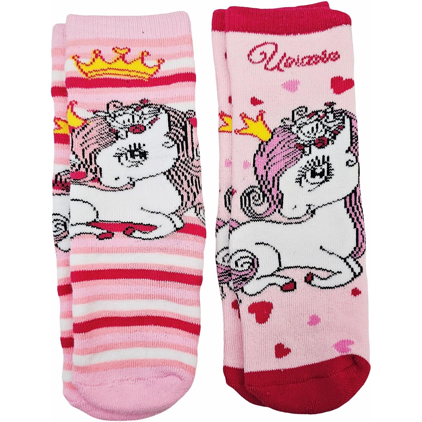 2 paia Calzini antiscivolo ufficiali bambino calze anti scivolo UNICORNO (23-26)