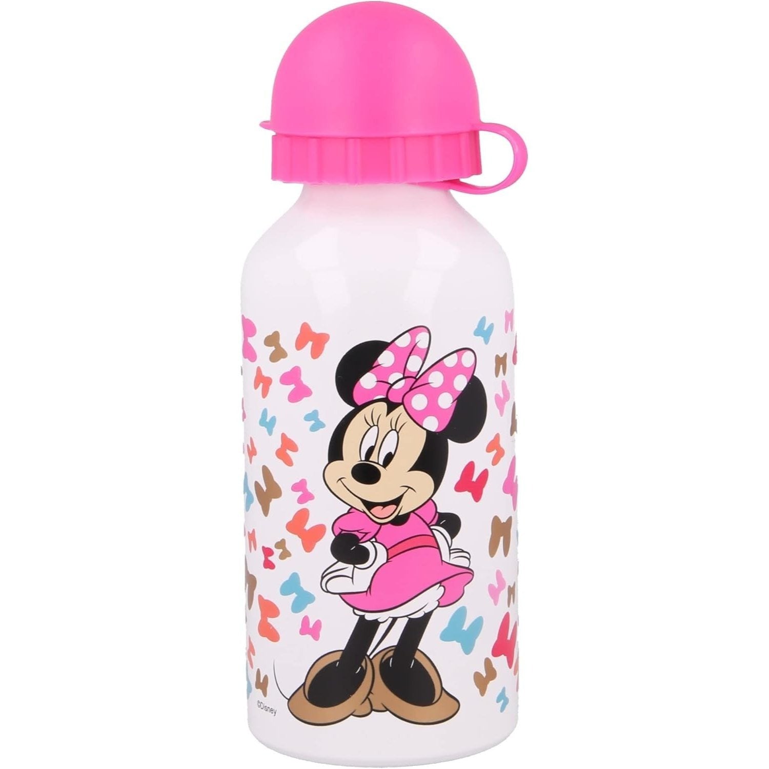 MINNIE MOUSE - Borraccia ufficiale Scuola Bottiglia Sport in lega di Alluminio per Bambini e Ragazzi 400ml con beccuccio retraibile - TOPOLINA