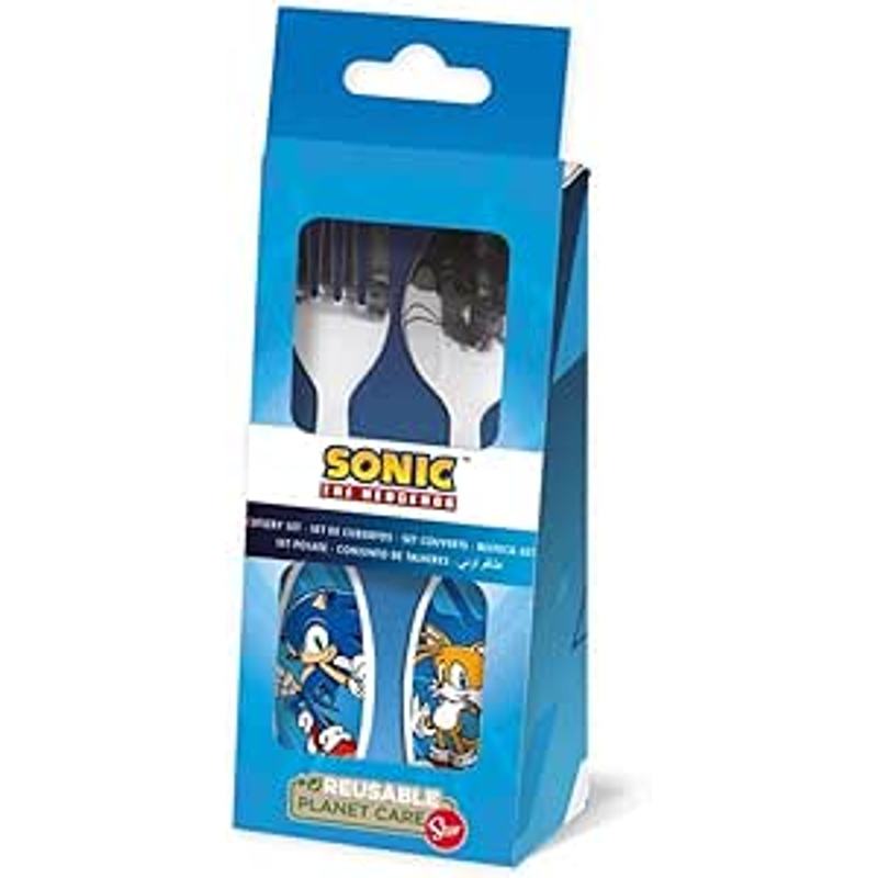 SONIC - Set Posate per Bambini in Acciaio Inossidabile - Forchetta e Cucchiaio