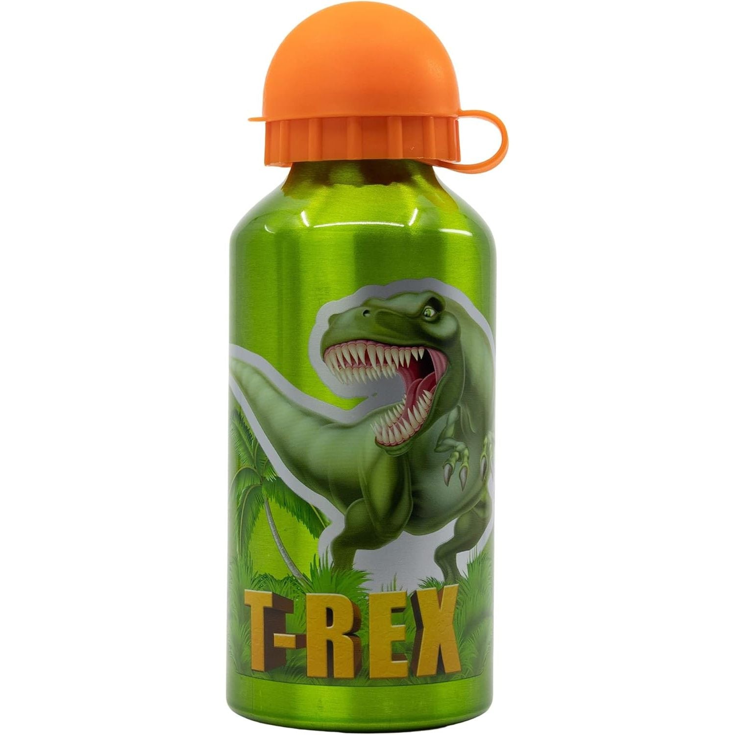 DINOSAURI - Borraccia ufficiale Scuola Bottiglia Sport in lega di Alluminio per Bambini e Ragazzi 400ml con beccuccio retraibile DINOSAURO T-REX