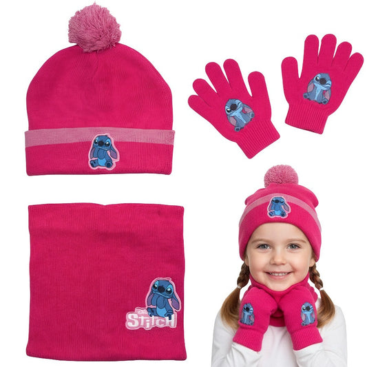 Set 3 pezzi con Cappello Invernale, Scaldacollo Sciarpa e Guanti per Bambini - Taglia Unica - Morbidi e Caldi bimba