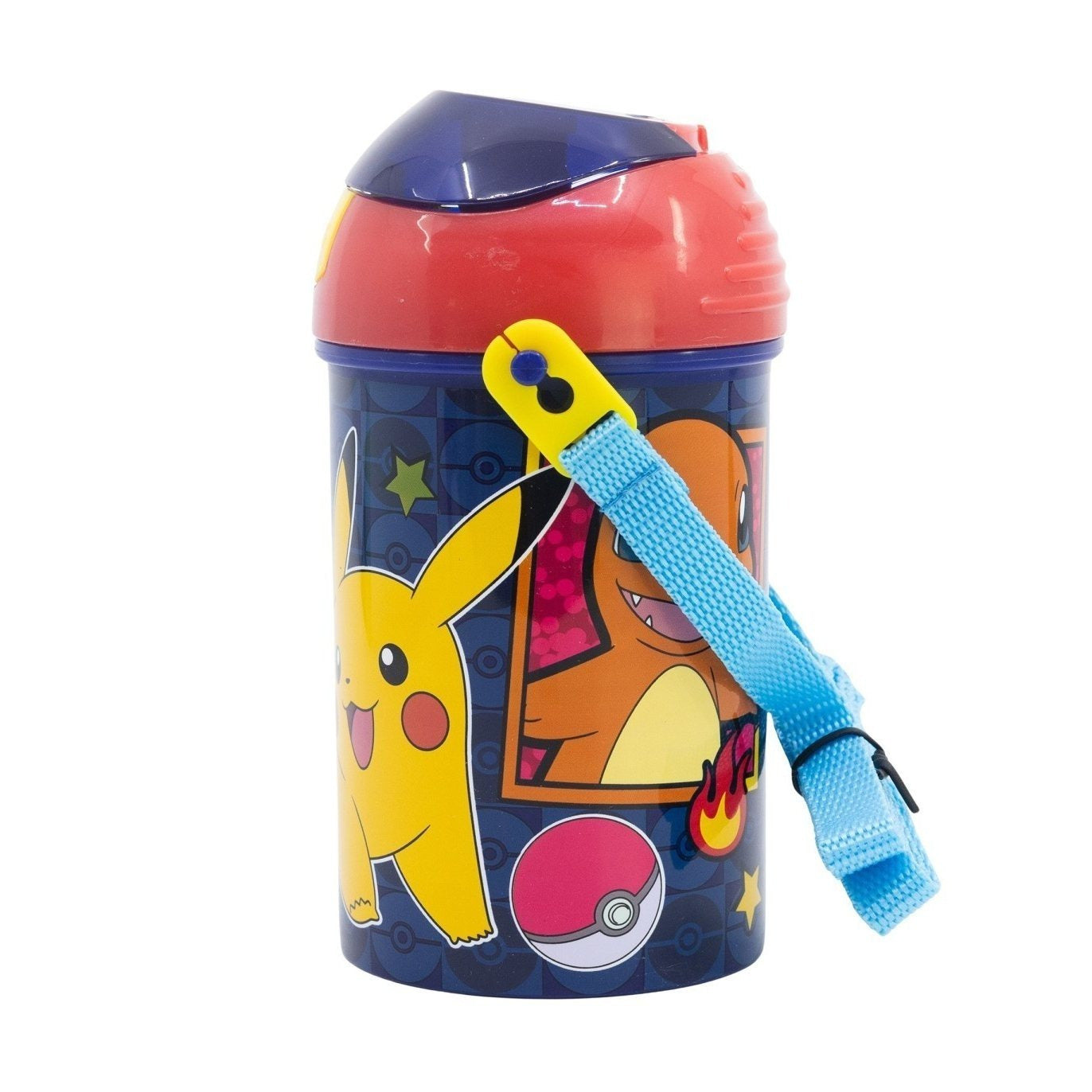 POKEMON - Borraccia Pop UP 450 ml con Tracolla e chiusura Tappo per Bambini Scuola