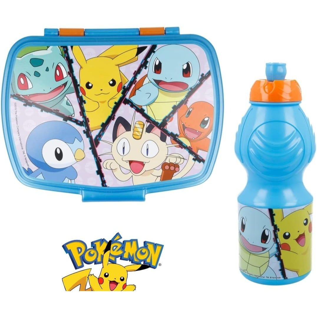 Set Pranzo Scuola 2 Pezzi Portamerenda e Borraccia in Plastica Bambini Bambino Merenda Launch Box - BPA Free