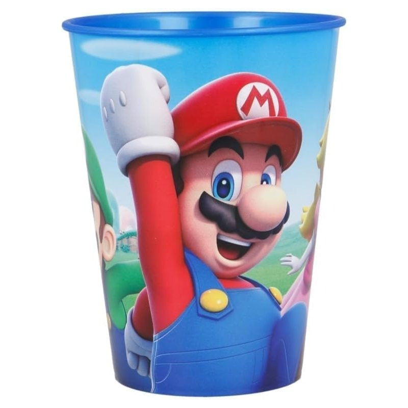 Set 2 Bicchieri per Bambini 260 ml in plastica Regalo per Ragazzi - Adatto per lavastoglie e microonde MARIO