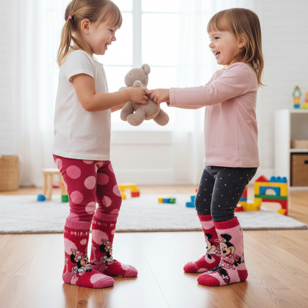 2 paia Calzini Antiscivolo Ufficiali Minnie Mouse per Bambini