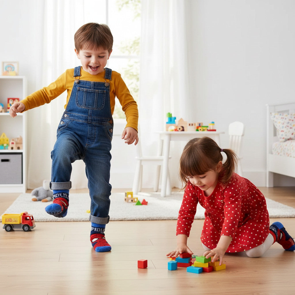 2 paia Calzini Antiscivolo Ufficiali Spider-Man - Calze Bambini Anti Scivolo