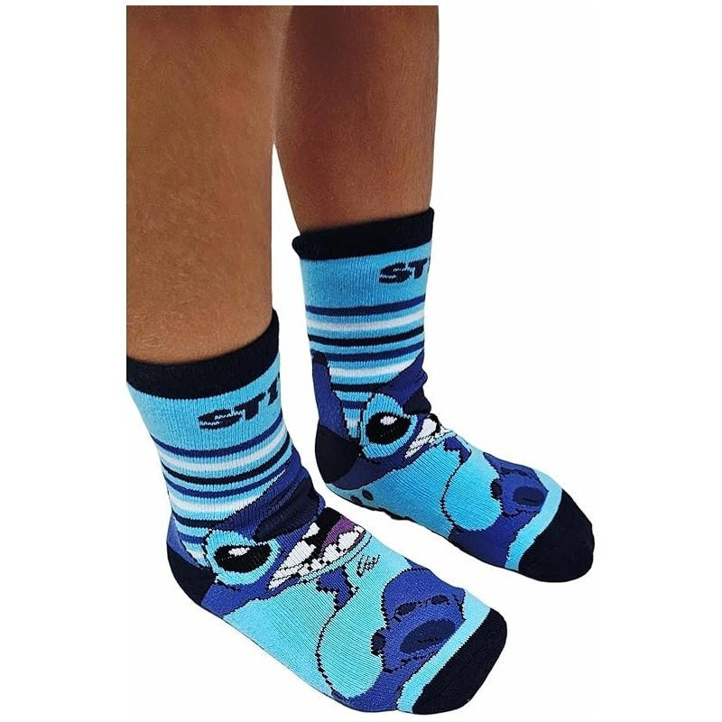 Stitch - 2 paia Calzini antiscivolo ufficiali Calze bambini Stitch anti scivolo