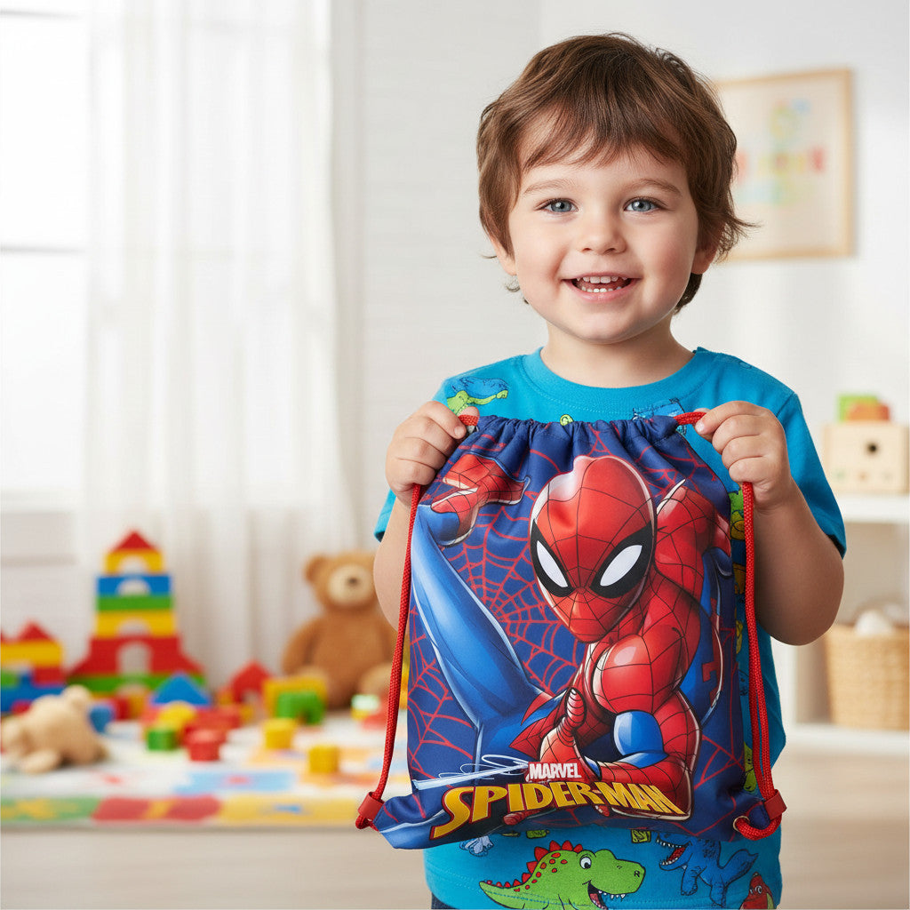 Sacca Sportiva per Bambino, Borsa Zaino per Asilo, Palestra, Piscina, Viaggio, Portascarpe SPIDER