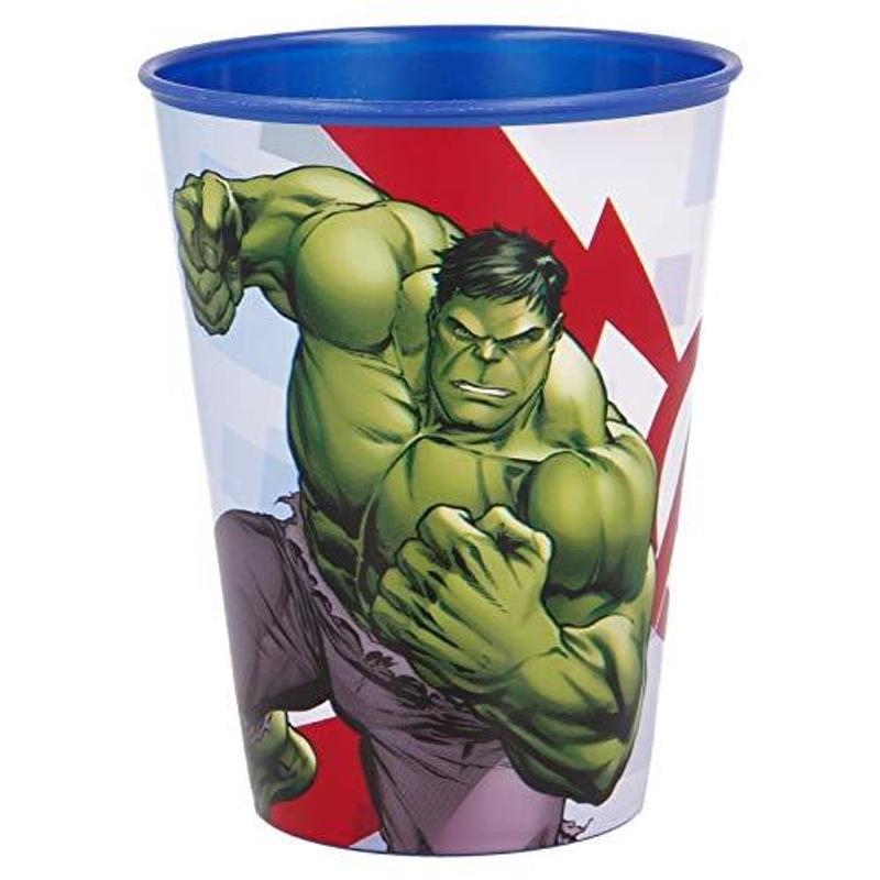 Set 2 Bicchieri  Bambini 260 ml in plastica Senza BPA Regalo  Ragazzi (Avengers Hulk)