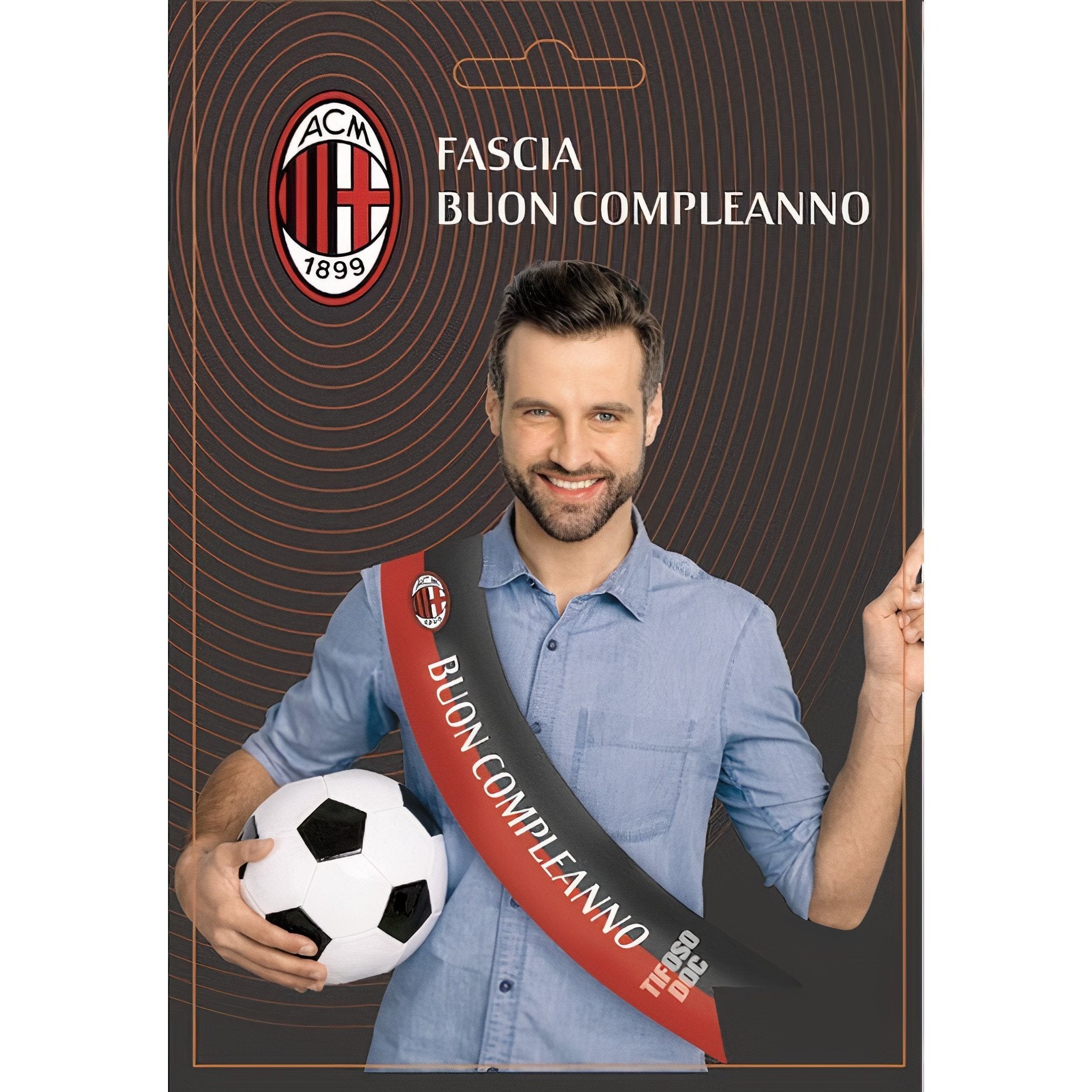 Fascia Ufficiale Festa Buon Compleanno per Tifoso Calcio 7,5 x 152 cm poliestere