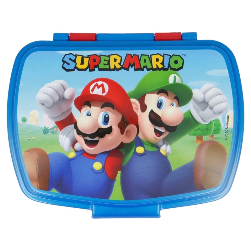 ùSet Pranzo Scuola 2 Pezzi Portamerenda e Borraccia in Plastica Bambini Bambino Merenda Launch Box - BPA Free (SuperMari