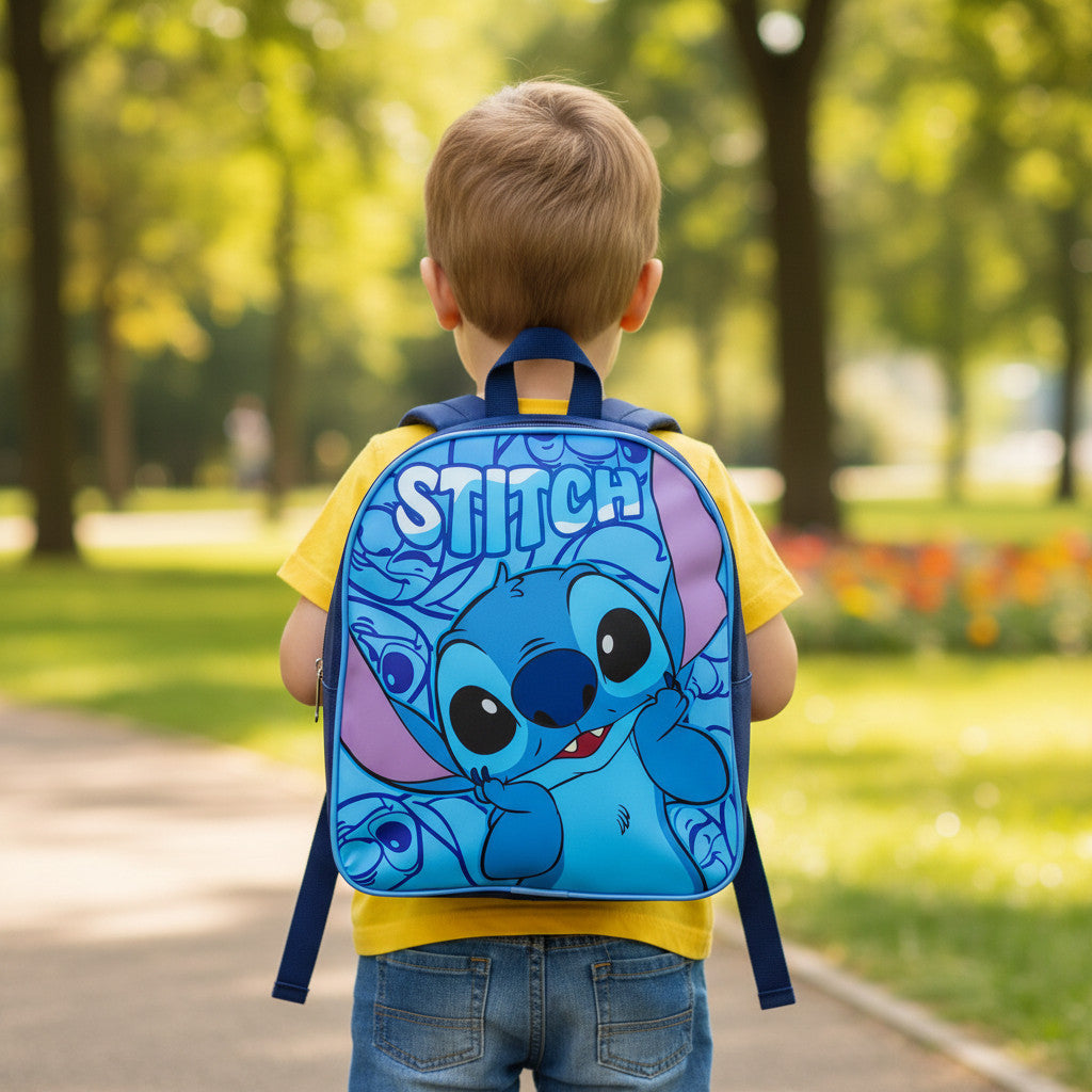 Zaino per bambini Zainetto Asilo Infanzia per la Scuola e tempo libero con chiusura lampo (per STITCH bimbo)
