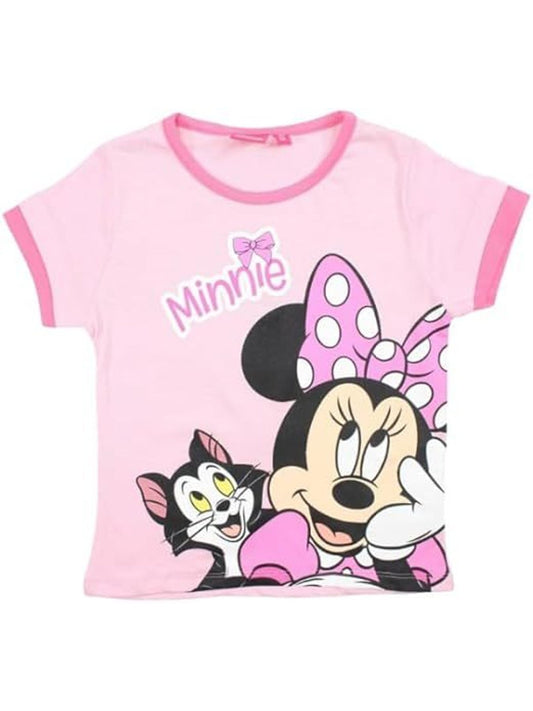 Maglietta 100% Cotone per Bambina Maglia T-Shirt Abbigliamento Ragazza - MINNIE MOUSE