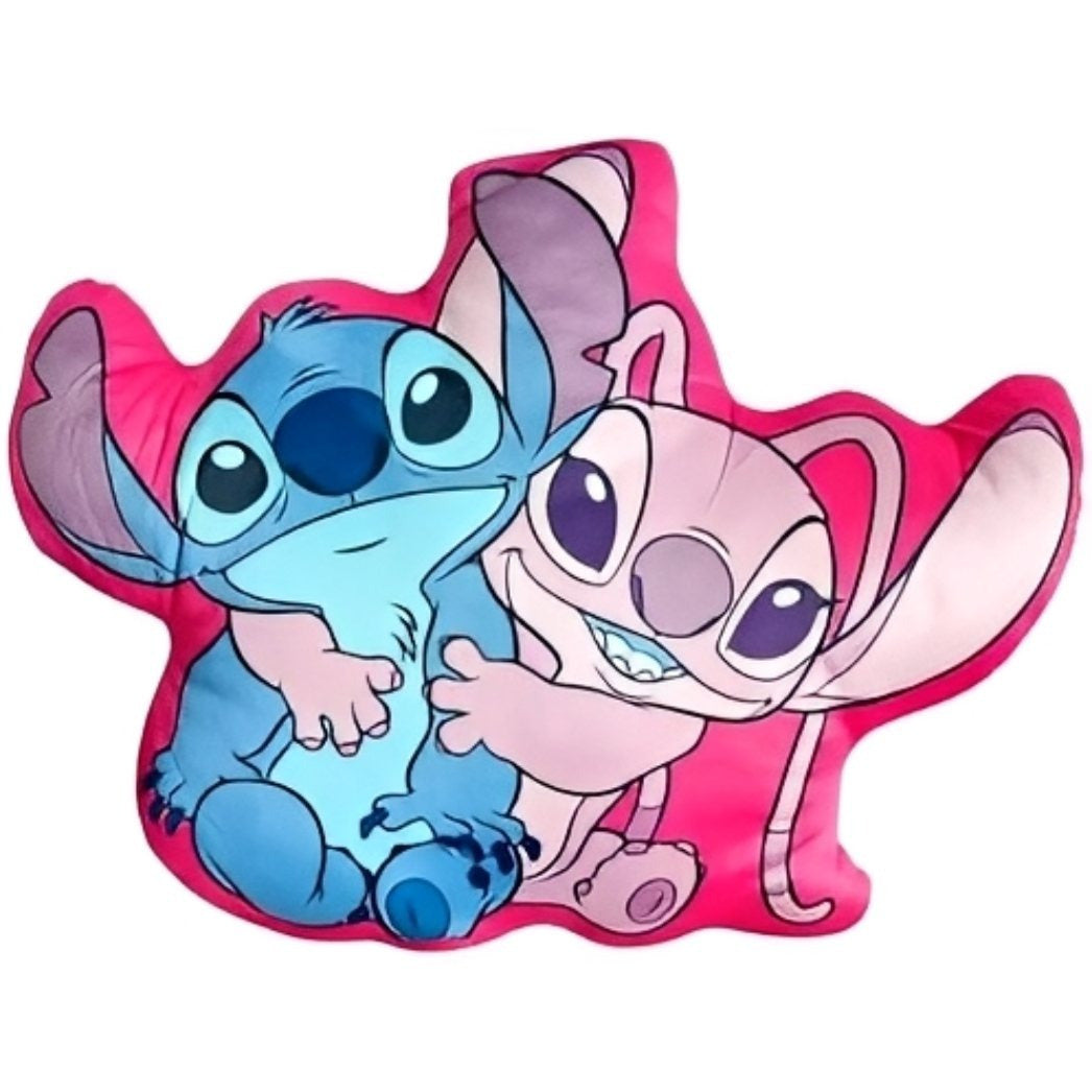STITCH - Cuscino 3D ufficiale a forma di personaggio Sagomato, 31 cm x 33 cm, peluche lavabile, decorazione e relax