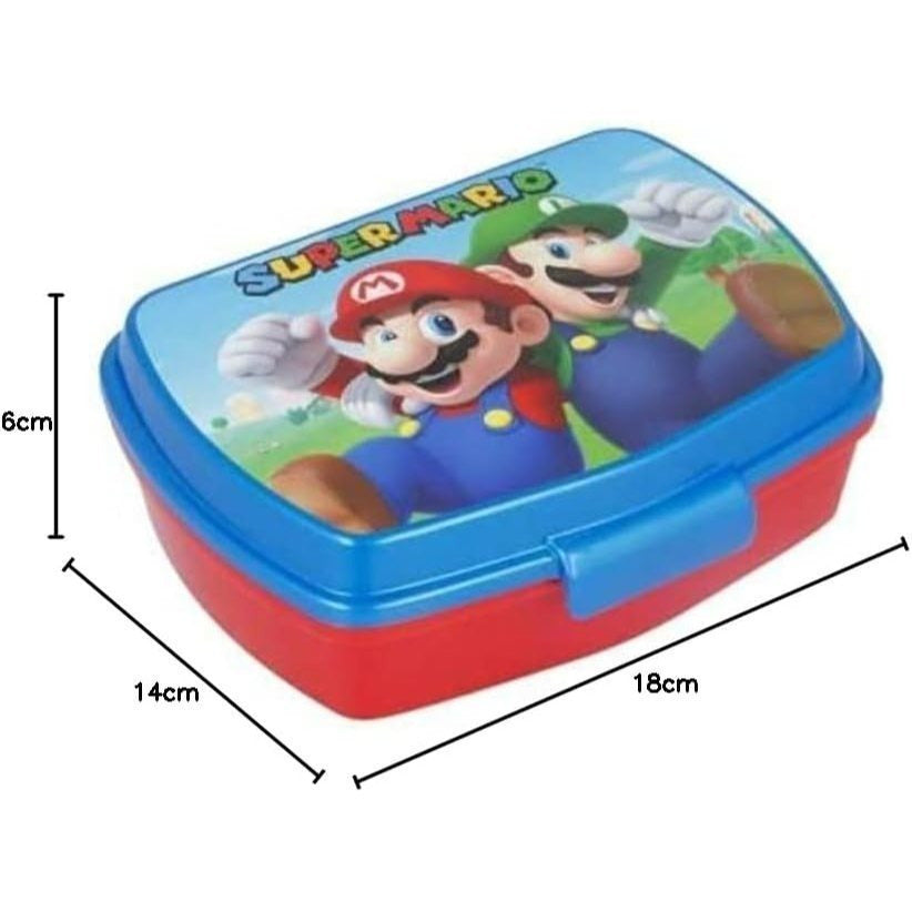 Contenitore Portapranzo Porta Merenda Scatola Sandwich Box Bambini - Super Mario