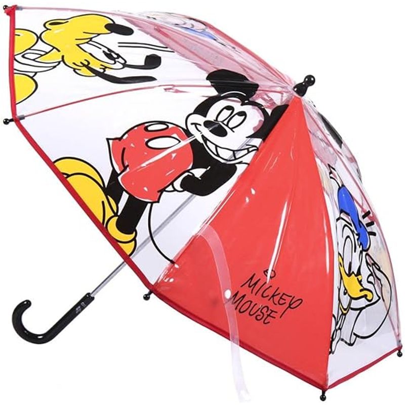 Ombrello da Pioggia Trasparente e Multicolore unisex a campana per bambini MICKEY MOUSE