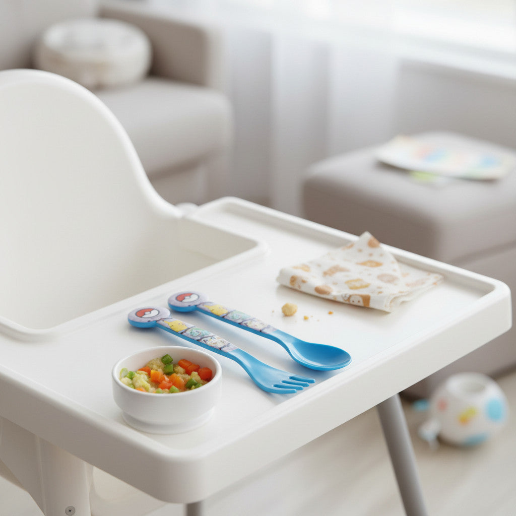 Set Posate per Bambini in Plastica Alimentare - Forchetta e Cucchiaio Made in Spain