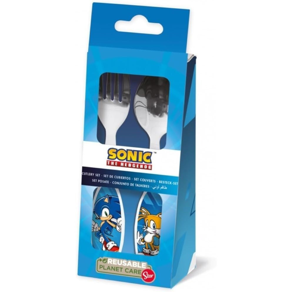 SONIC - Set Posate per Bambini in Acciaio Inossidabile - Forchetta e Cucchiaio