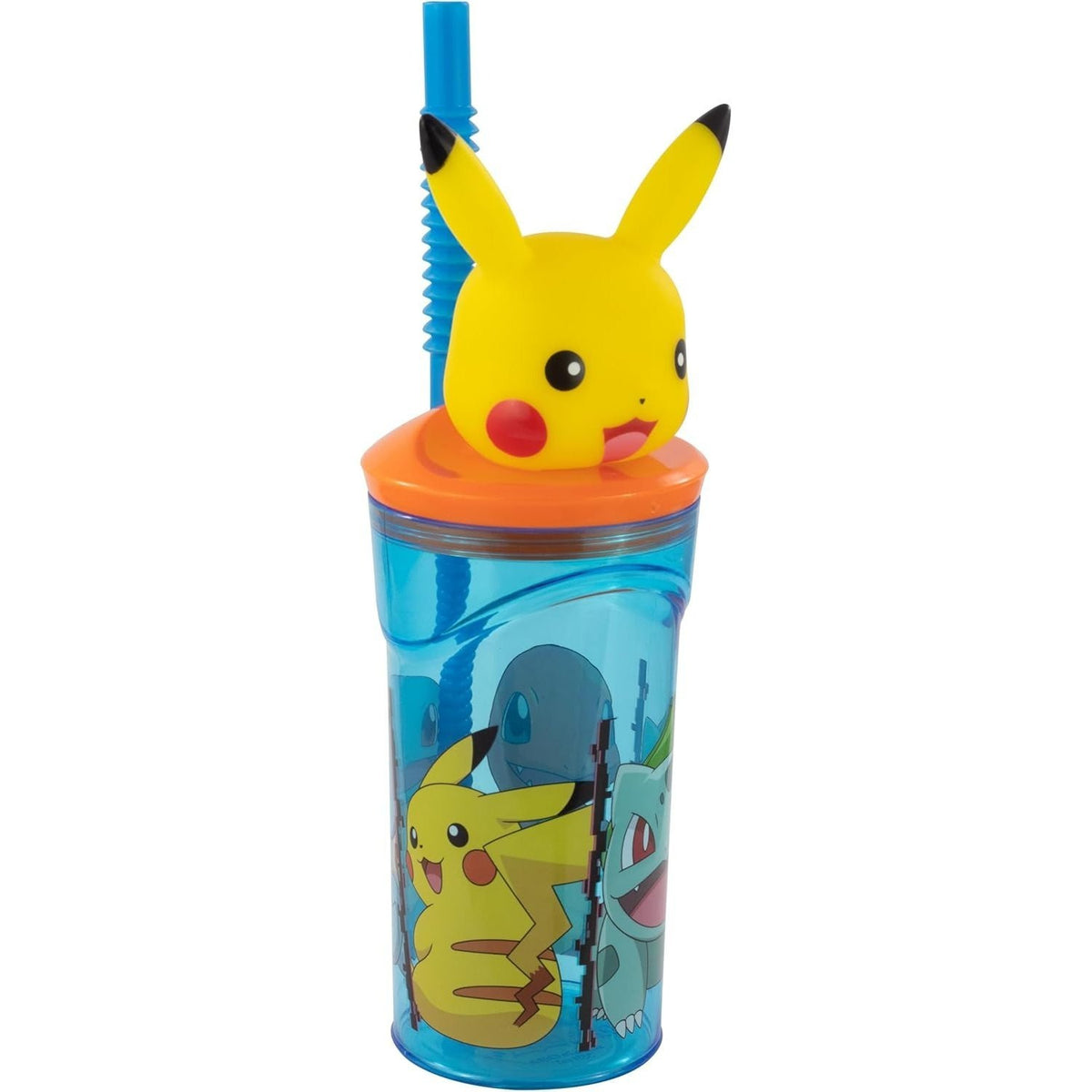 Bicchiere 360ml con Cannuccia e Personaggio 3D Bambini BPA Free - POKEMON
