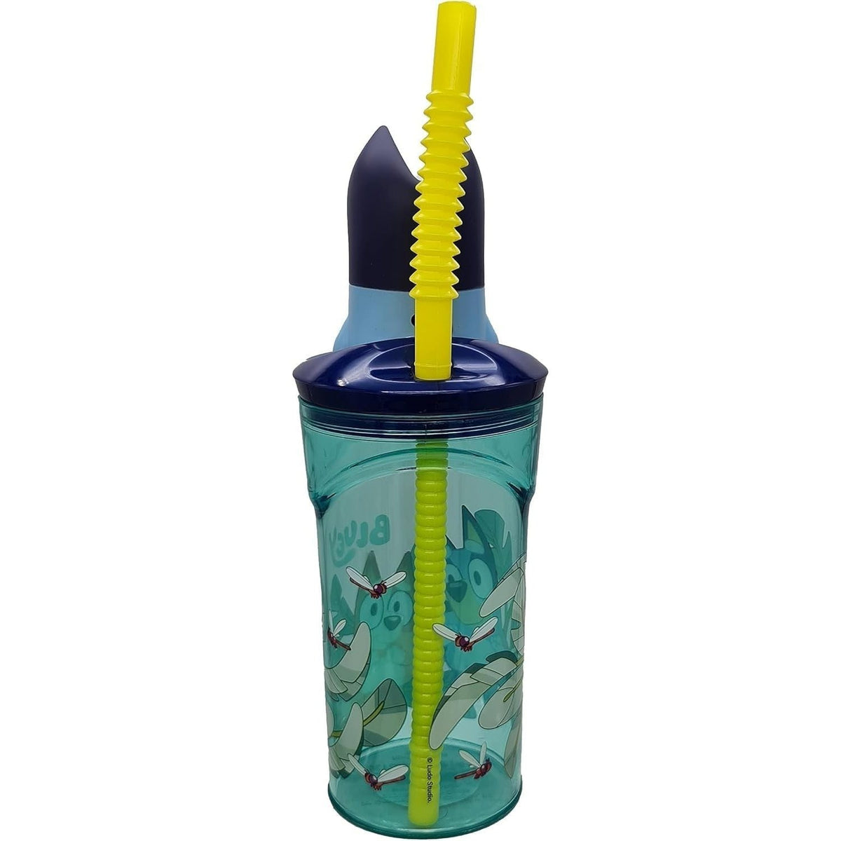 Bicchiere 360ml con Cannuccia e Personaggio 3D Borraccia per Bambini e Ragazzi