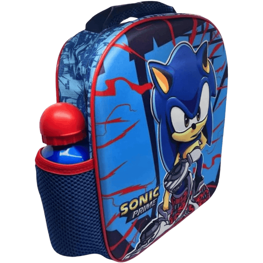 SONIC - Zaino 3D Bambino per Scuola e Asilo Tempo Libero - Design Pratico e Capiente con sacca per borraccia