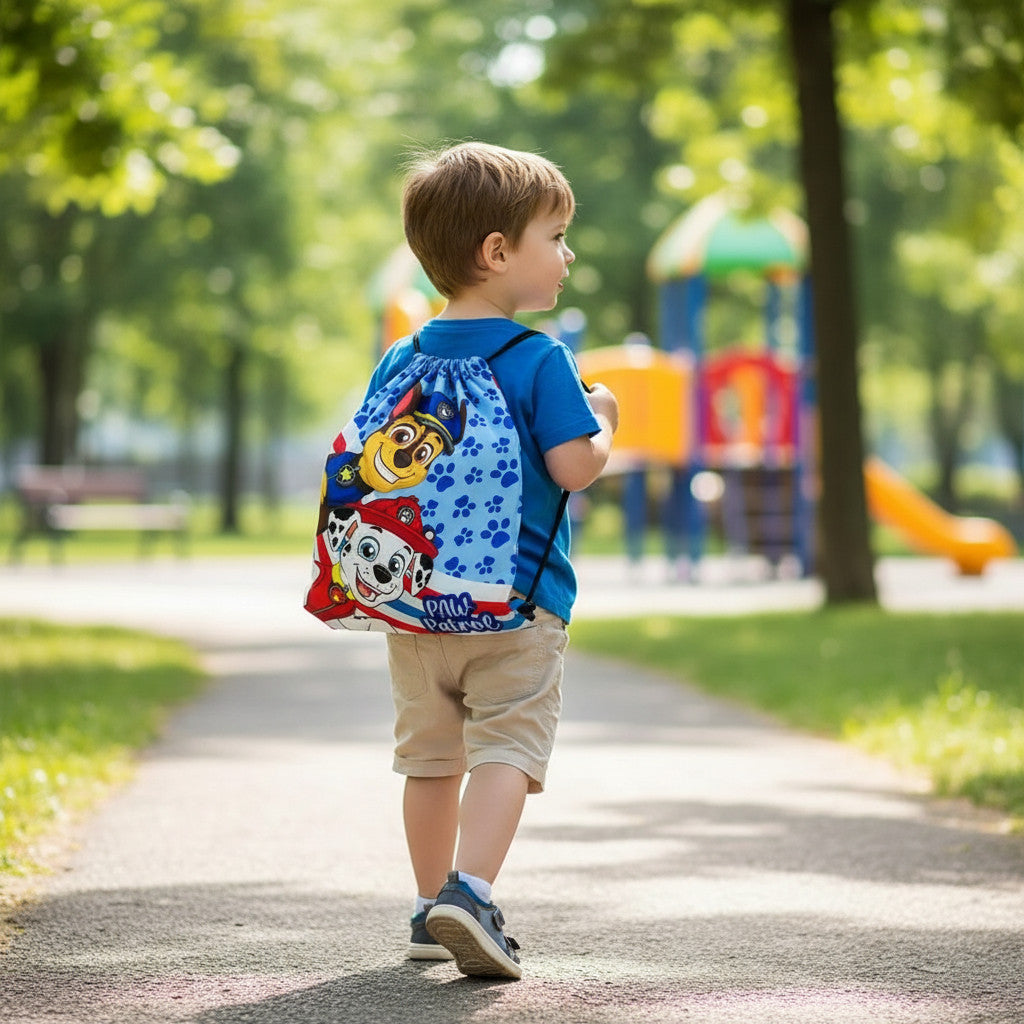 Sacca Sportiva per Bambino, Borsa Zaino per Asilo, Palestra, Piscina, Viaggio, Portascarpe