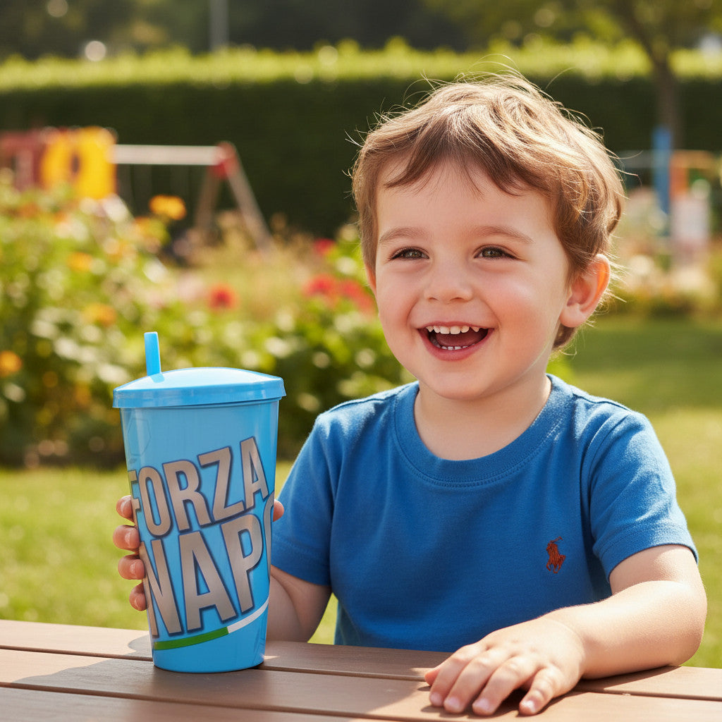 Kids Cup Con Cannuccia e coperchio Riutilizzabile - 430 ml