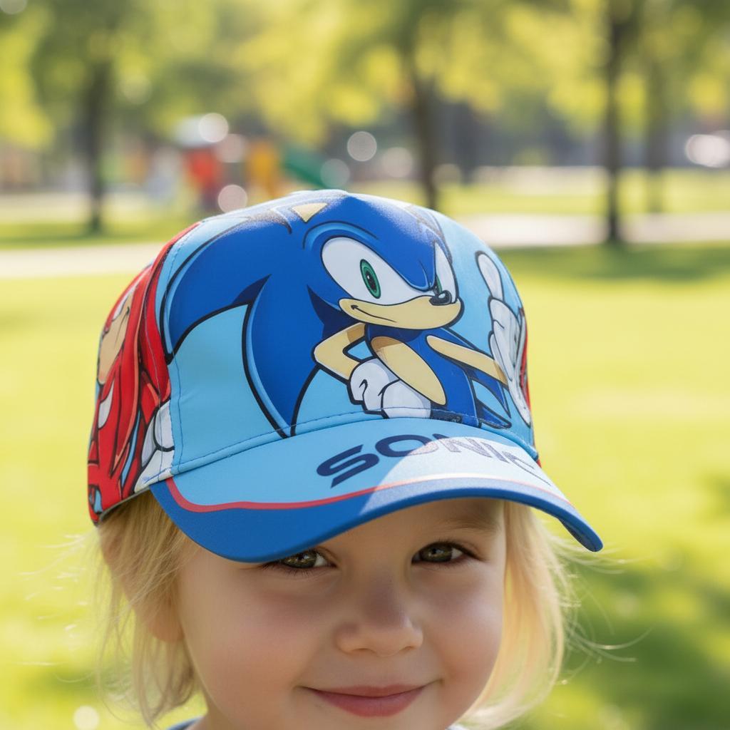 Cappello con Visiera da Ragazzo/Bambino - Berretto da Baseball Regolabile Sonic